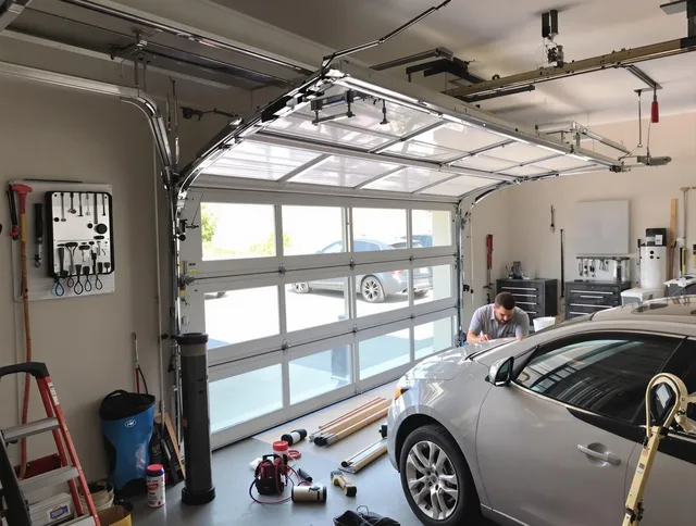 Garage door noise reduction service by Lake Wylie Garage Door Repair in Lake Wylie