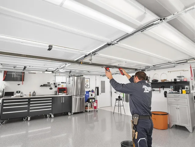 Overhead garage door repair service by Lake Wylie Garage Door Repair in Lake Wylie