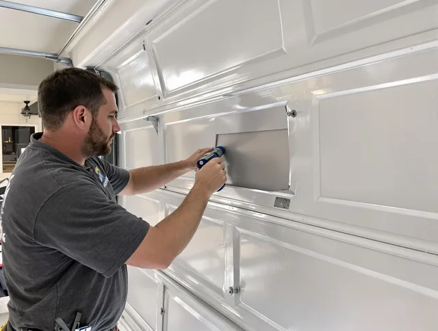 Garage door panel repair by Lake Wylie Garage Door Repair in Lake Wylie